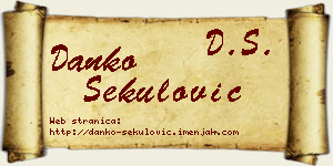 Danko Sekulović vizit kartica